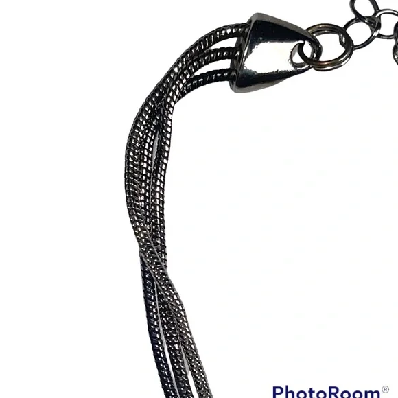 Lia Sophia 3 strand pendant vintage silver necklace - Picture 5 of 8